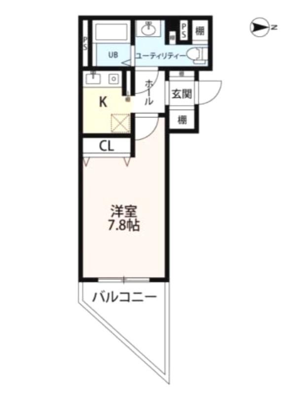 GRECALE 天王寺(1K/5階)の間取り写真