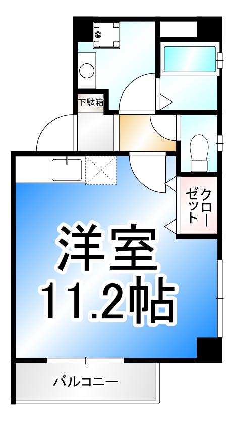 アドヴァンスK(1K/2階)の間取り写真
