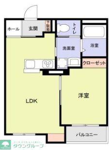 マンションシバガミ(1LDK/3階)の間取り写真
