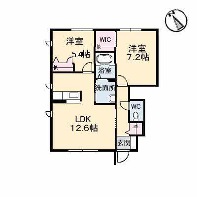 SHA MAISON水呑II(2LDK/1階)の間取り写真