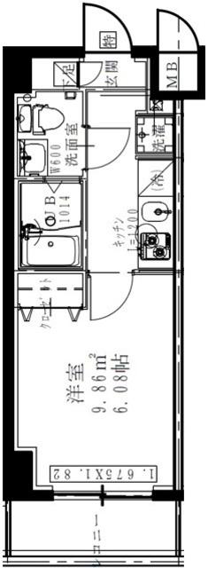 GENOVIA西川口V(1K/11階)の間取り写真