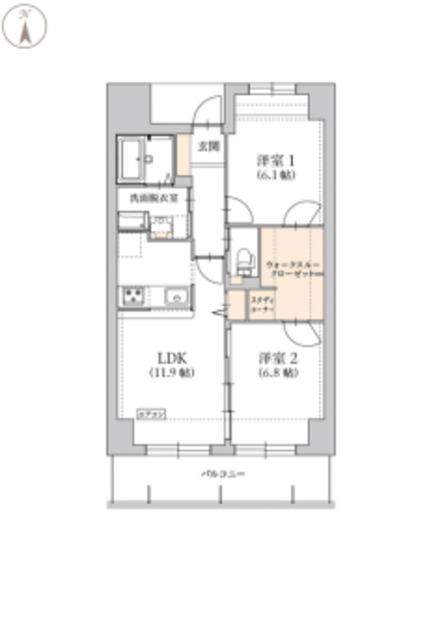 グラン トガリーゼ(2LDK/7階)の間取り写真
