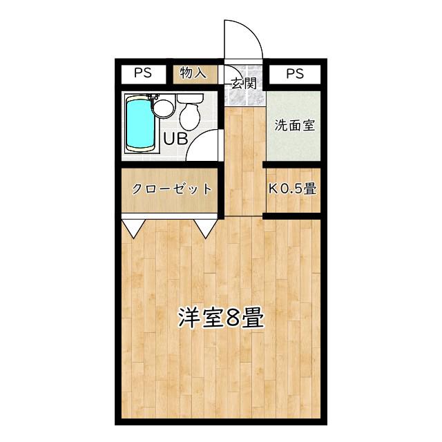 エステートBLD6(1K/3階)の間取り写真