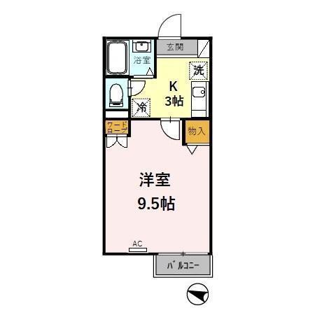 プレジール・クレスト(1K/2階)の間取り写真