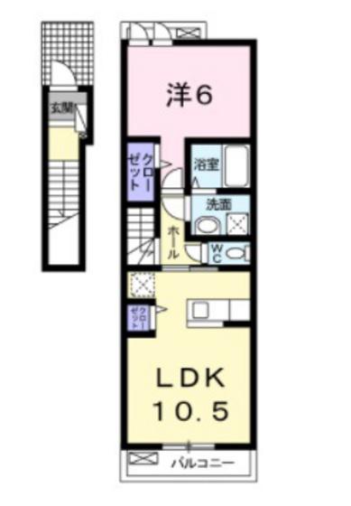 メゾンド ショコラ(1LDK/2階)の間取り写真
