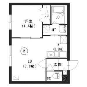 クレアメゾン中の島(1LDK/2階)の間取り写真
