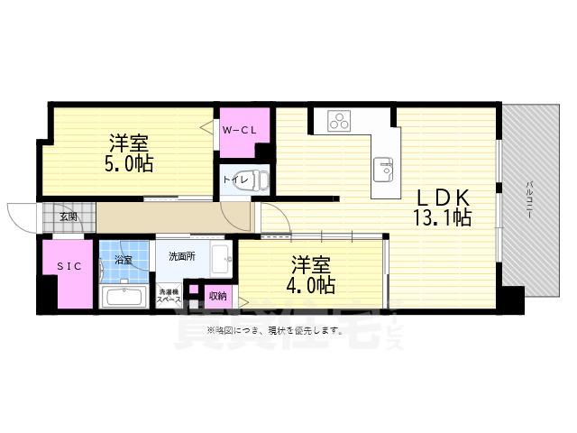 ザ・広島フロント(2LDK/3階)の間取り写真