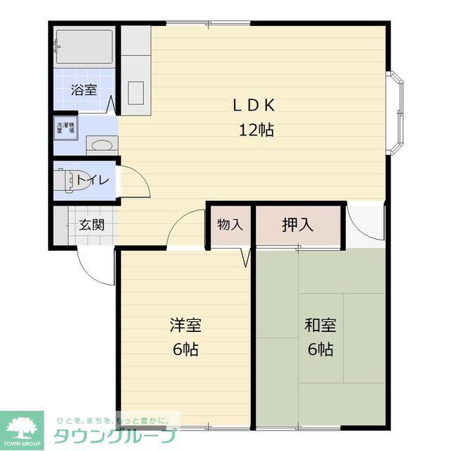 グランメールA棟(2LDK/2階)の間取り写真