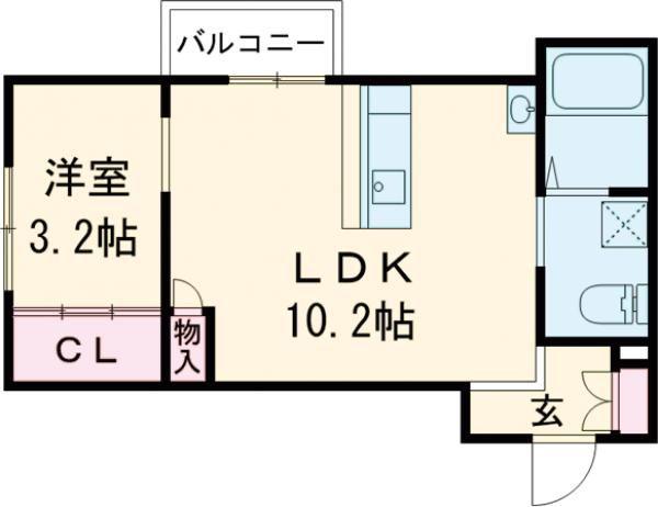 ルミエール(1LDK/1階)の間取り写真