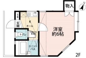 アルベリーノ志村坂上(1K/2階)の間取り写真