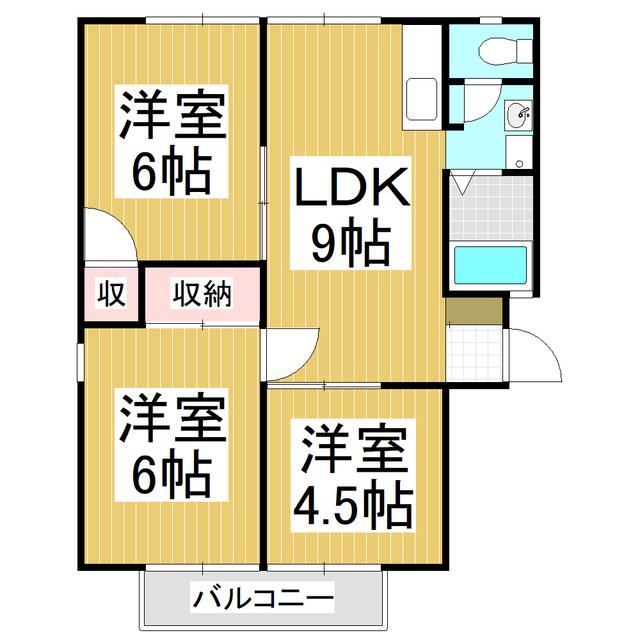 サンホワイト(3LDK/2階)の間取り写真