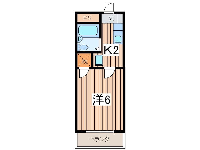 ビューパレス(1K/3階)の間取り写真