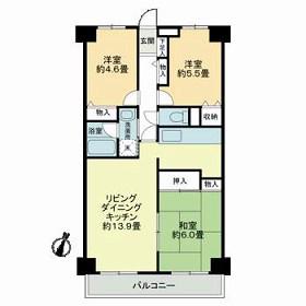 ビューハイツ高山(3LDK/5階)の間取り写真