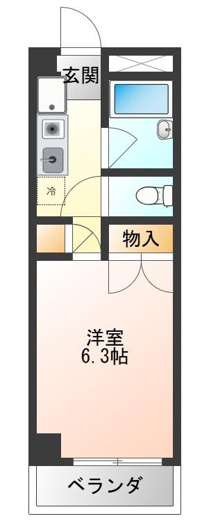 グレースモリトー(1K/2階)の間取り写真