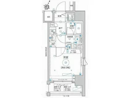 LEA横濱サウスステージ(1K/9階)の間取り写真