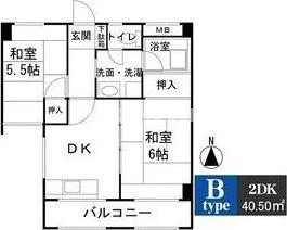 ハイツニュープラザ(2DK/3階)の間取り写真