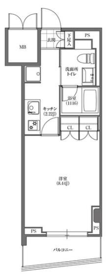 ヒューリック板橋(1K/5階)の間取り写真