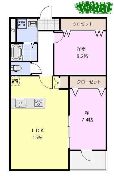 FACE MANSION(2LDK/5階)の間取り写真