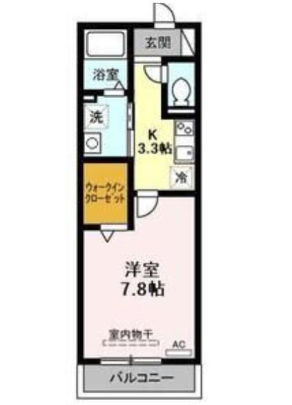 パインパーク白金(1K/2階)の間取り写真