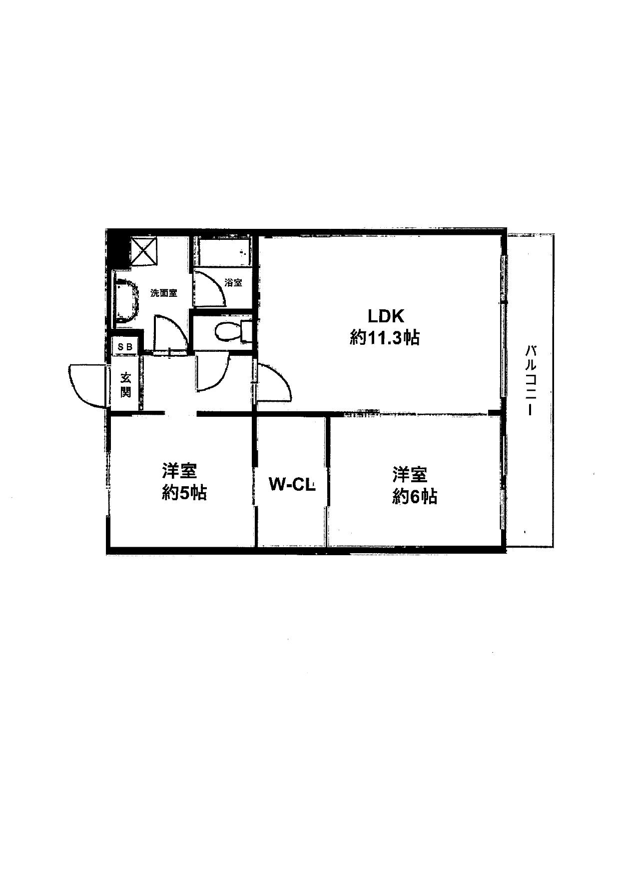 雅パートI(2LDK/1階)の間取り写真