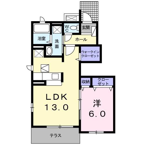 IRIS(1LDK/1階)の間取り写真