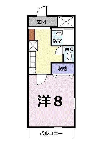 シャンドフレーズ(1K/3階)の間取り写真