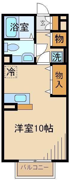 セジュールコト(ワンルーム/2階)の間取り写真