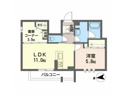 KOHS PARK 長町(1LDK/3階)の間取り写真