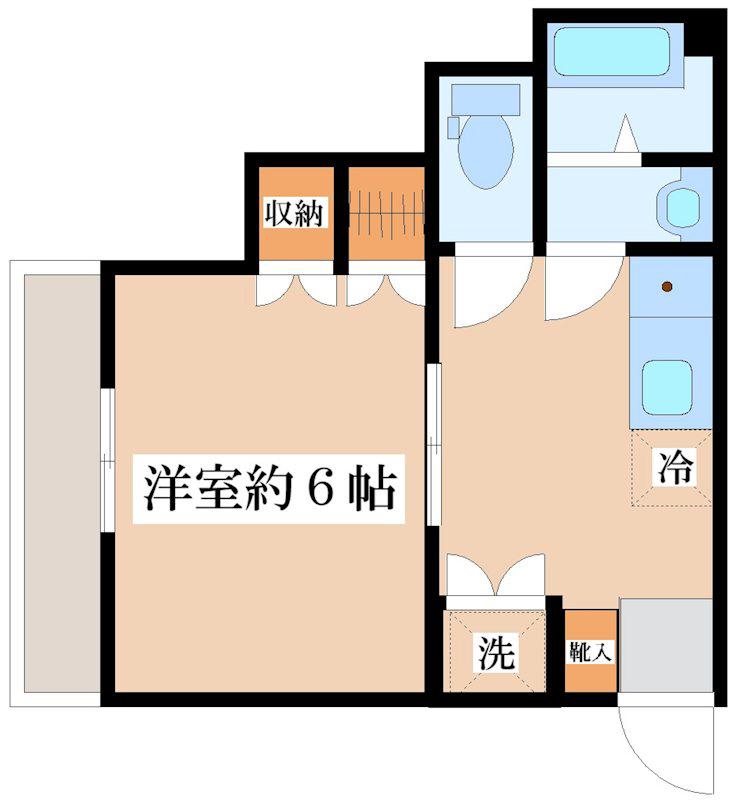 菱和パレス代々木公園(1K/4階)の間取り写真