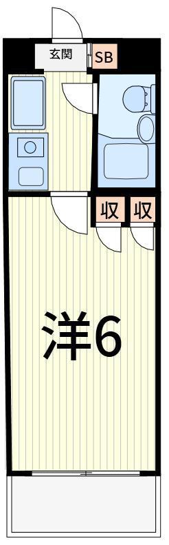 ジョイフルお花茶屋(1K/3階)の間取り写真