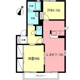 ジョイハウス(2LDK/1階)の間取り写真
