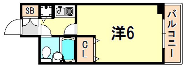 ステーションプラザ神戸西(1K/6階)の間取り写真