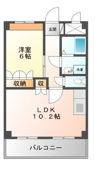ディアコートM(1LDK/2階)の間取り写真