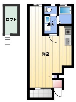 BOB HOUSE(ワンルーム/1階)の間取り写真