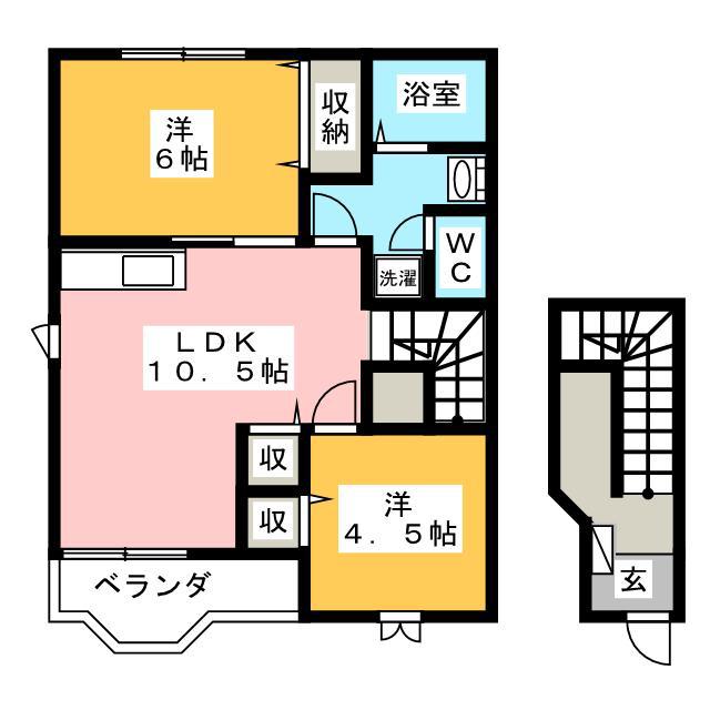 ダンディライオンB(2LDK/2階)の間取り写真