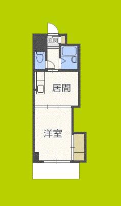 豊新グランドハイツ北(1DK/6階)の間取り写真