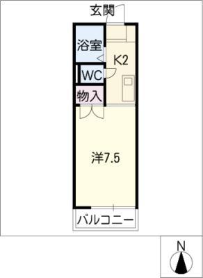 ジュネスヤゴト(1K/1階)の間取り写真
