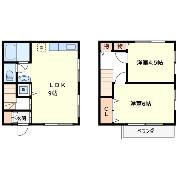 ローズハイム(2SLDK/1階)の間取り写真