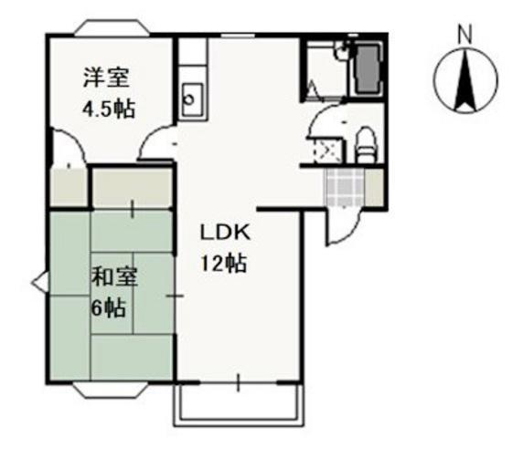 ドリームパレスK-2(2LDK/2階)の間取り写真