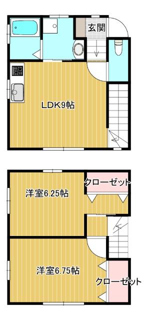矢岳町アパート(2LDK/1階)の間取り写真