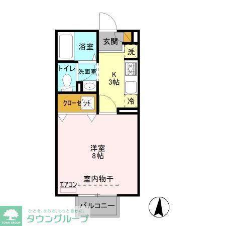 FORTONA木更津(1K/1階)の間取り写真