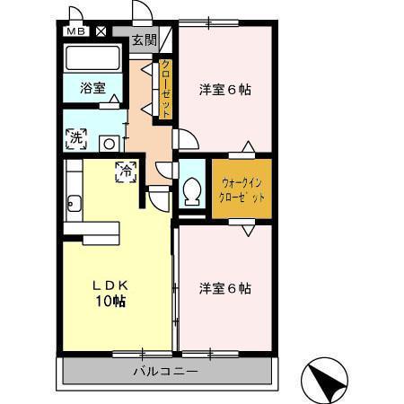 プラムビレッジ(2LDK/1階)の間取り写真