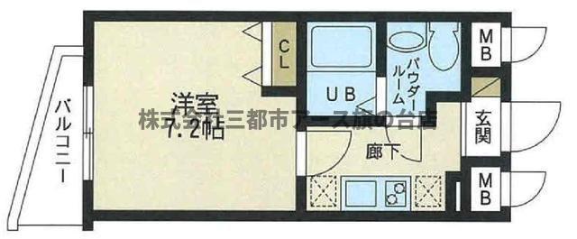 グリッドハウス南大井(1K/2階)の間取り写真
