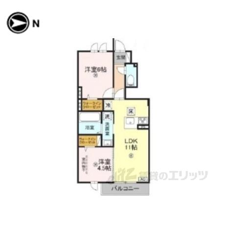 竜田テラス(2LDK/1階)の間取り写真