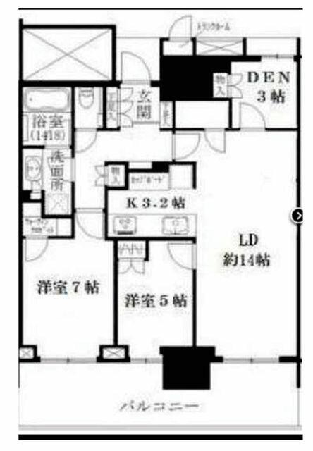 ベイズ タワー&ガーデン(2SLDK/27階)の間取り写真
