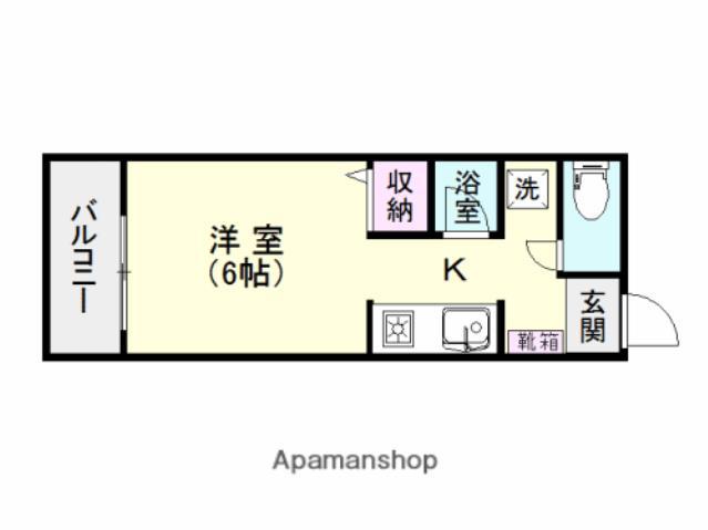 スカイコーポ新屋敷(1K/4階)の間取り写真