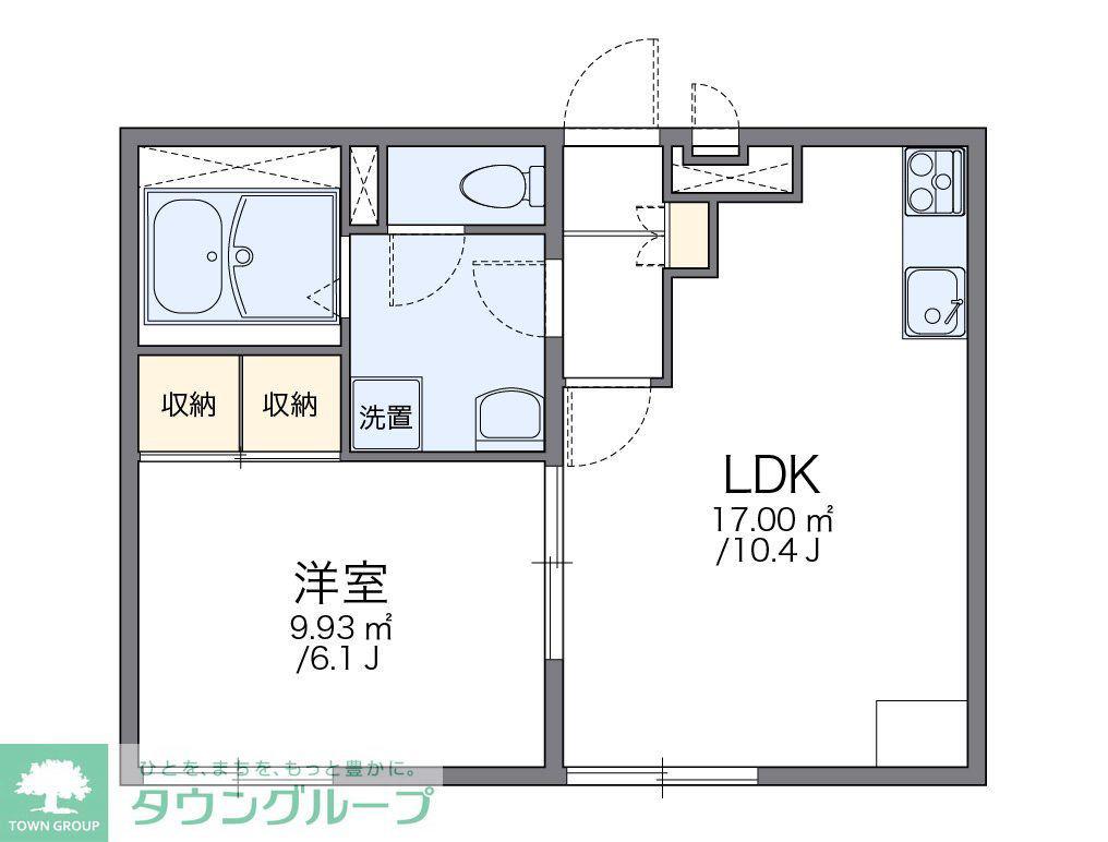 レオパレスつつみIII(1LDK/2階)の間取り写真