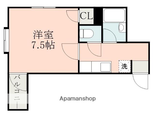 レインボー新屋敷(1K/3階)の間取り写真