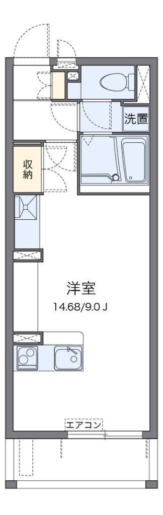 ミランダ阿星II(ワンルーム/2階)の間取り写真