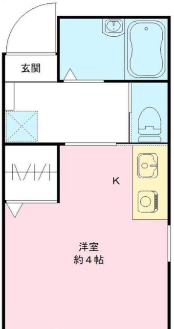 ハウス青木(ワンルーム/1階)の間取り写真